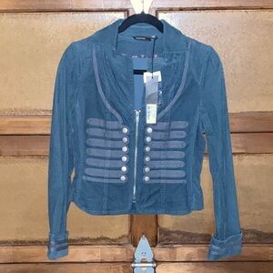 Teal Military-Inspired Women's Blazer
